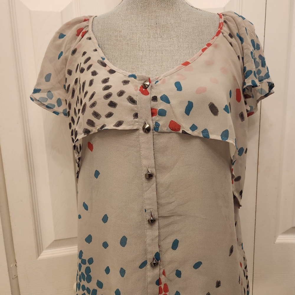 Rory Beca Stylish Women's Flowy Layered Top Sz M